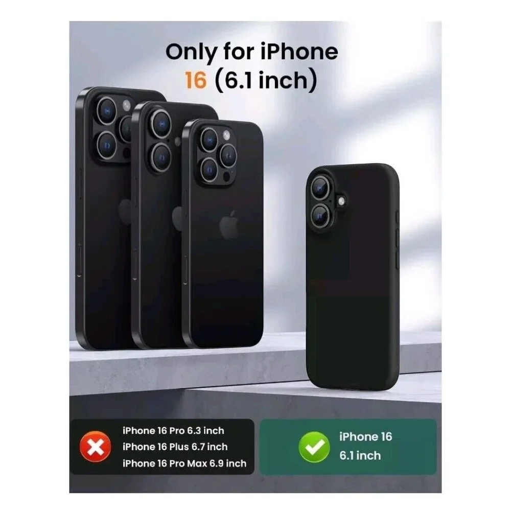 OuXul Designed for iPhone 16 Case,Shockproof Liquid Silicone Protective Phone Ca